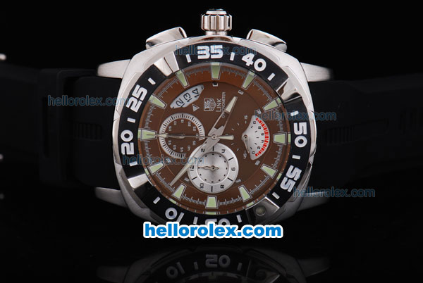 Tag Heuer Link Working Chronograph Quartz with Brown Dial and Green Marking - Click Image to Close